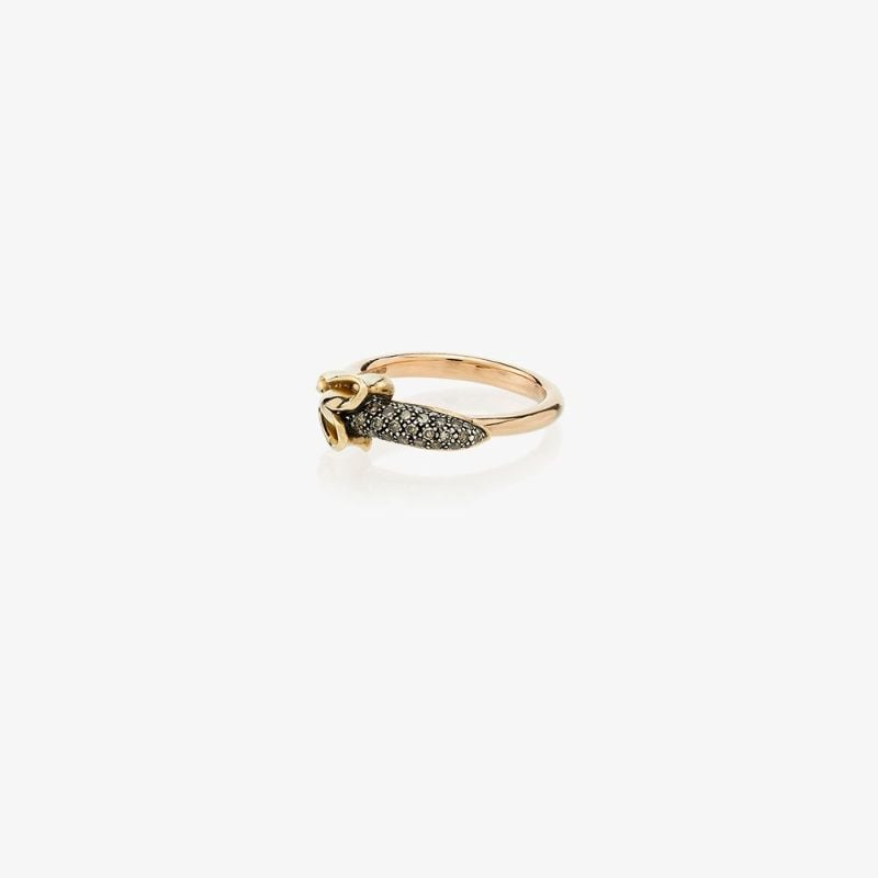 18k Rose and Yellow Gold Banana Diamond Ring
