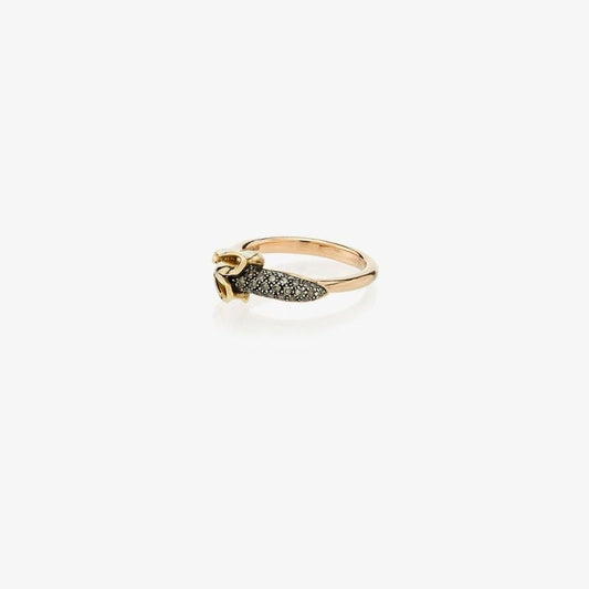 18k Rose and Yellow Gold Banana Diamond Ring