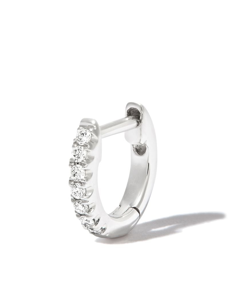14k White Gold Teeny-weeny Hoop Earring