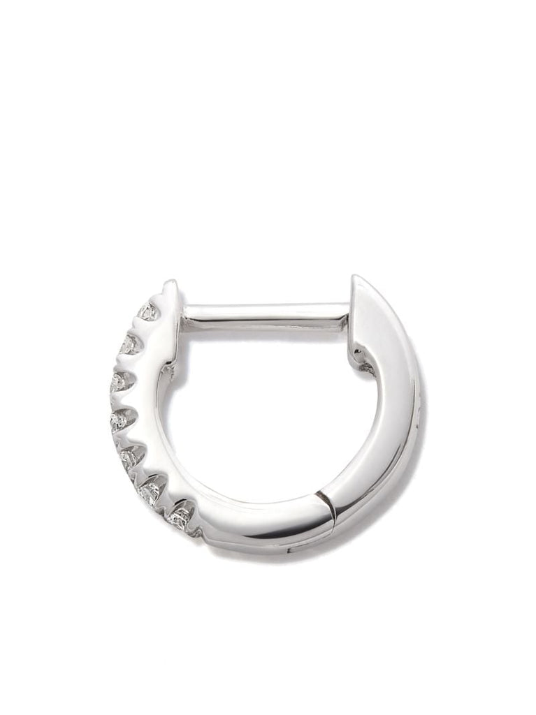 14k White Gold Teeny-weeny Hoop Earring