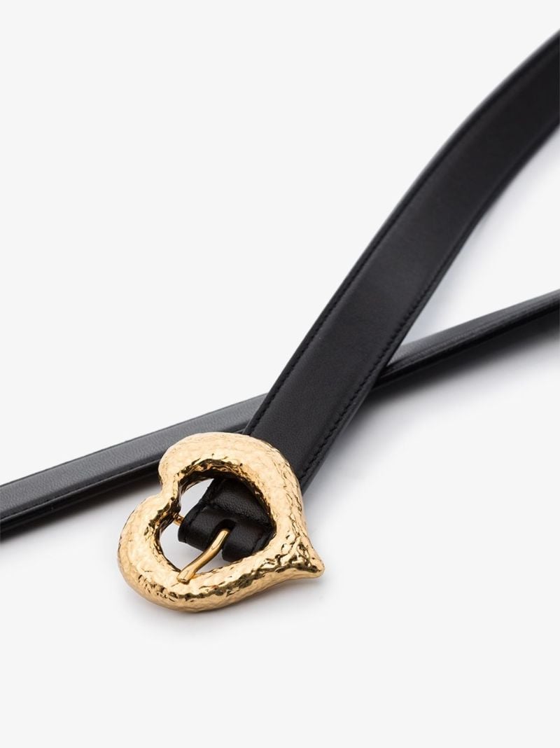 Black Heart Buckle Leather Belt