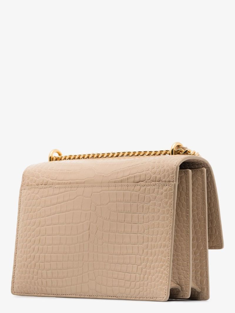 Neutral Sunset Mock Croc Leather Shoulder Bag