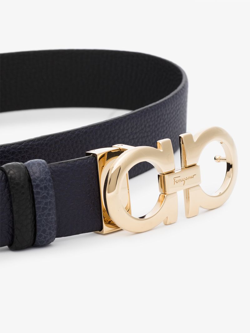 Blue Donna Gancini Leather Belt