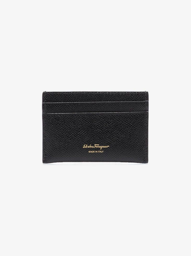 Black Gancini Leather Card Holder