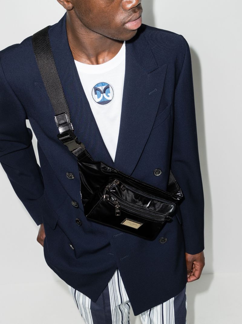 Black Samboil Wax Canvas Cross Body Bag