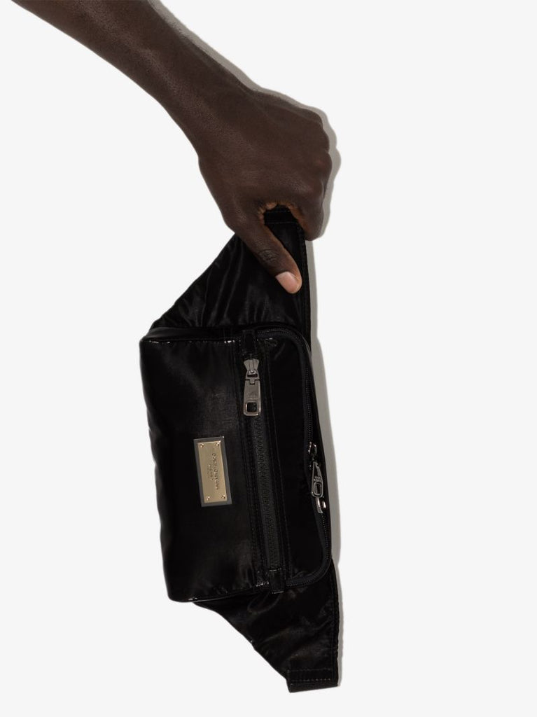 Black Samboil Wax Canvas Cross Body Bag