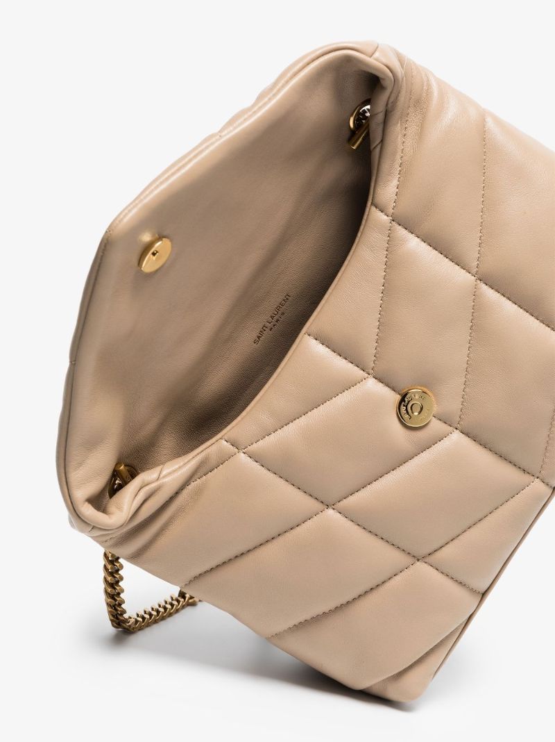 Neutral Loulou Puffer Small Leather Shoulder Bag