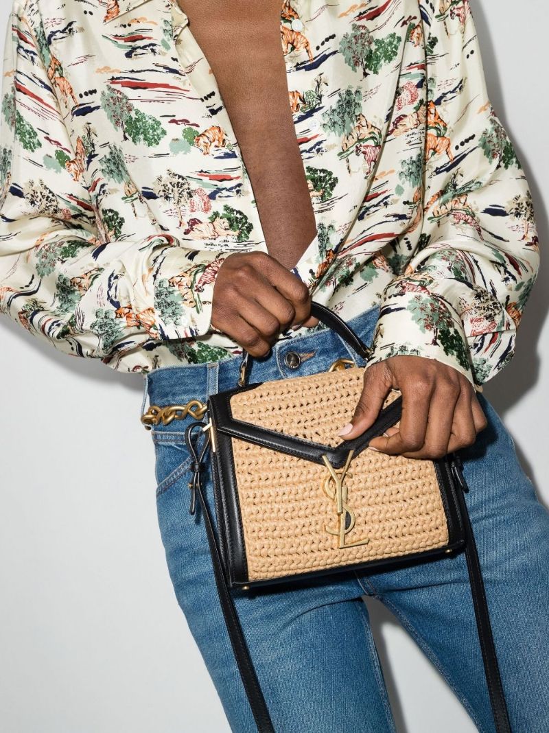 Neutral Cassandra Raffia Shoulder Bag