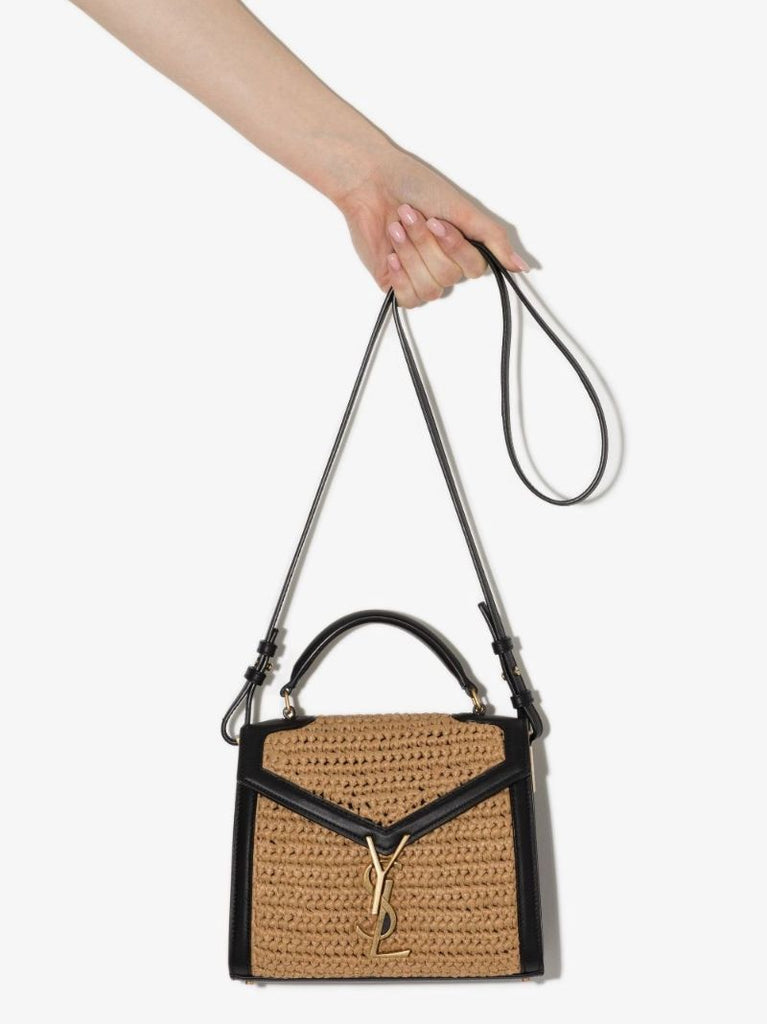 Neutral Cassandra Raffia Shoulder Bag