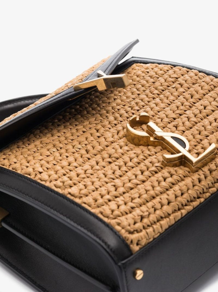 Neutral Cassandra Raffia Shoulder Bag