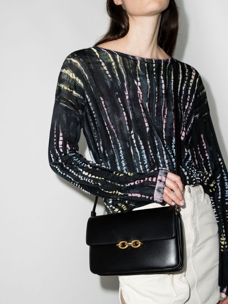 Black Le Maillon Leather Cross Body Bag