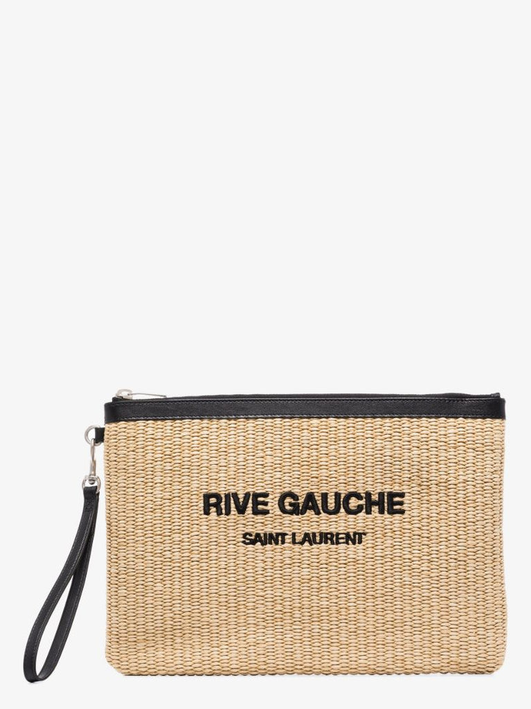Neutral Rive Gauche Raffia Clutch Bag
