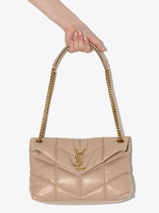 Neutral Puffer Small Leather Shoulder Bag