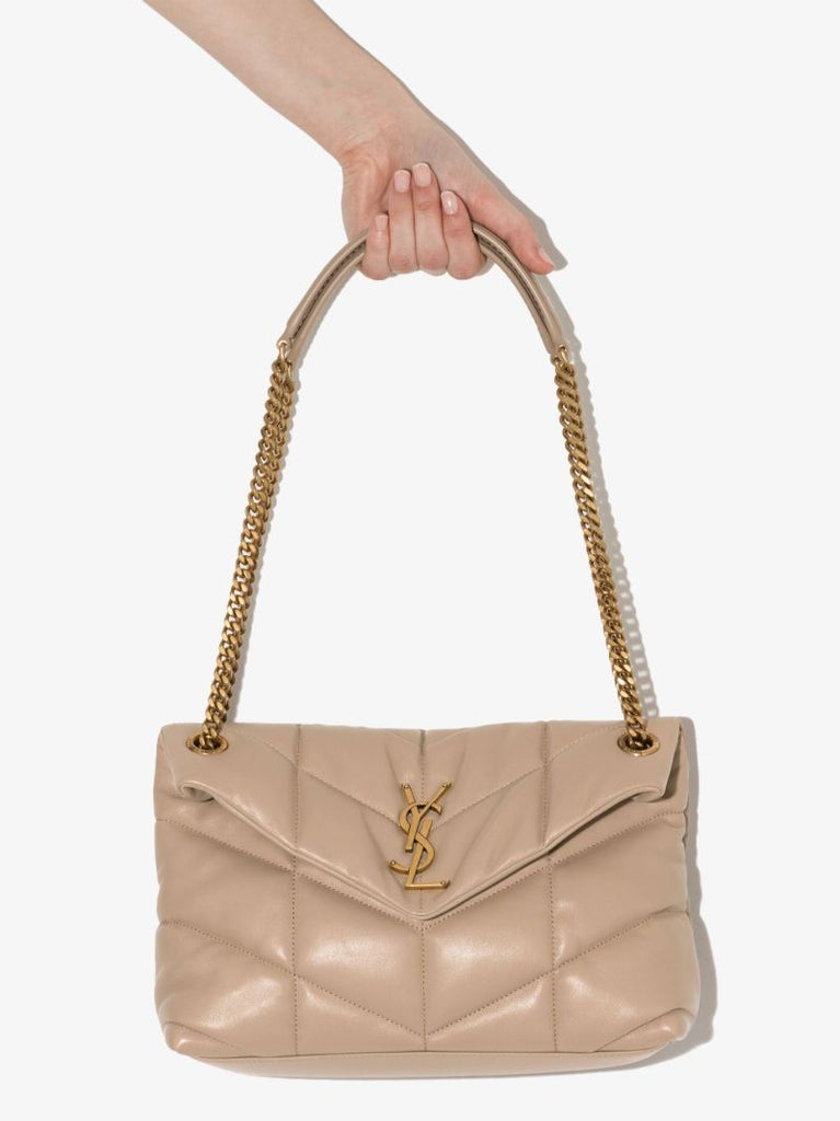 Neutral Puffer Small Leather Shoulder Bag