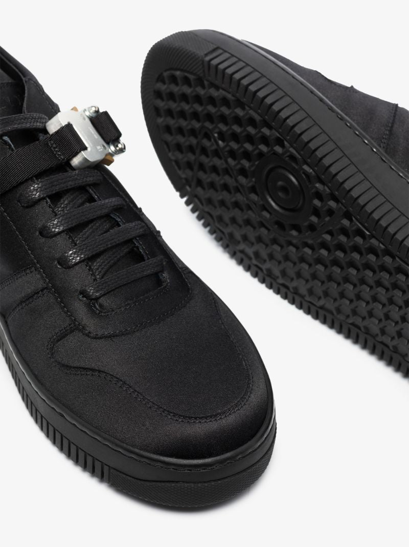 Black Buckled Low Top Sneakers