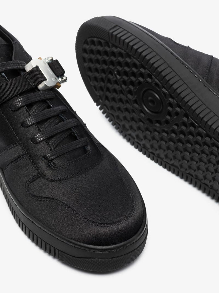 Black Buckled Low Top Sneakers