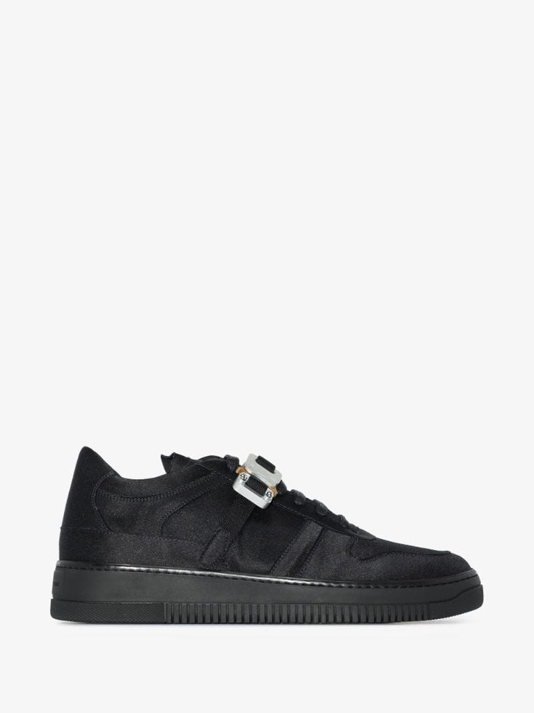 Black Buckled Low Top Sneakers