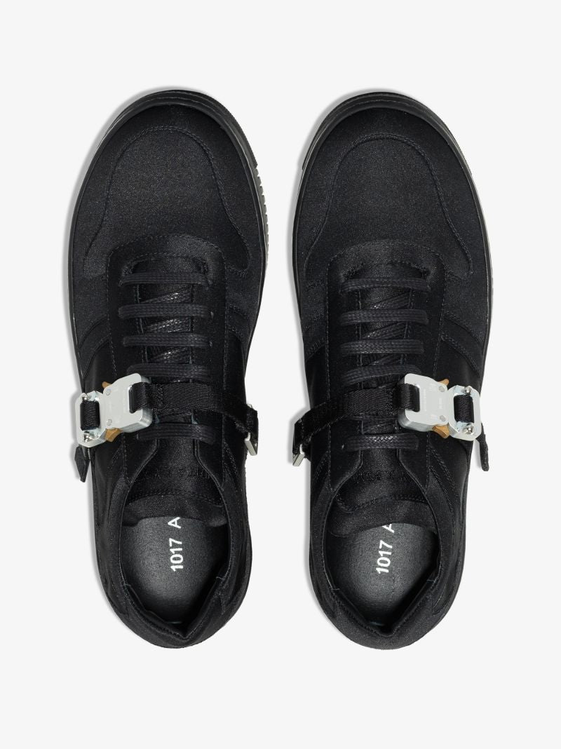 Black Buckled Low Top Sneakers