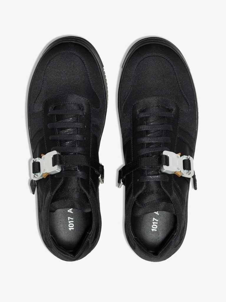 Black Buckled Low Top Sneakers
