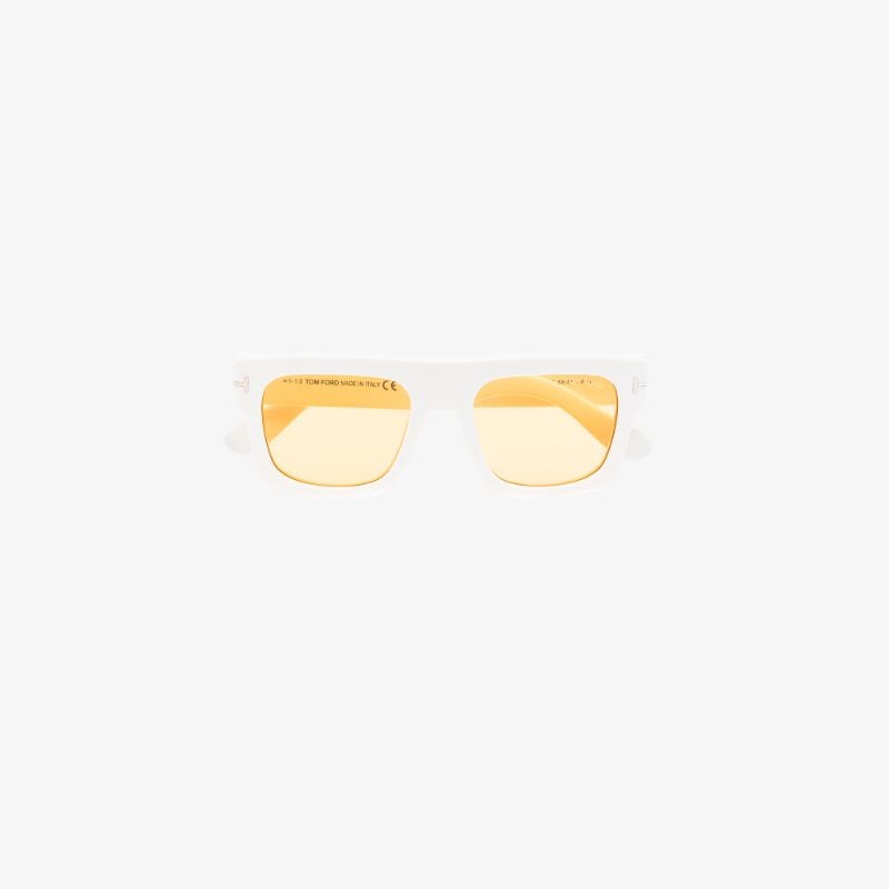 White Fausto Square Sunglasses