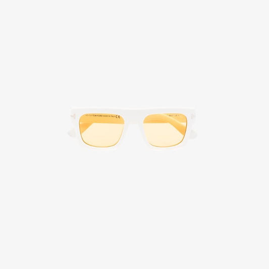 White Fausto Square Sunglasses