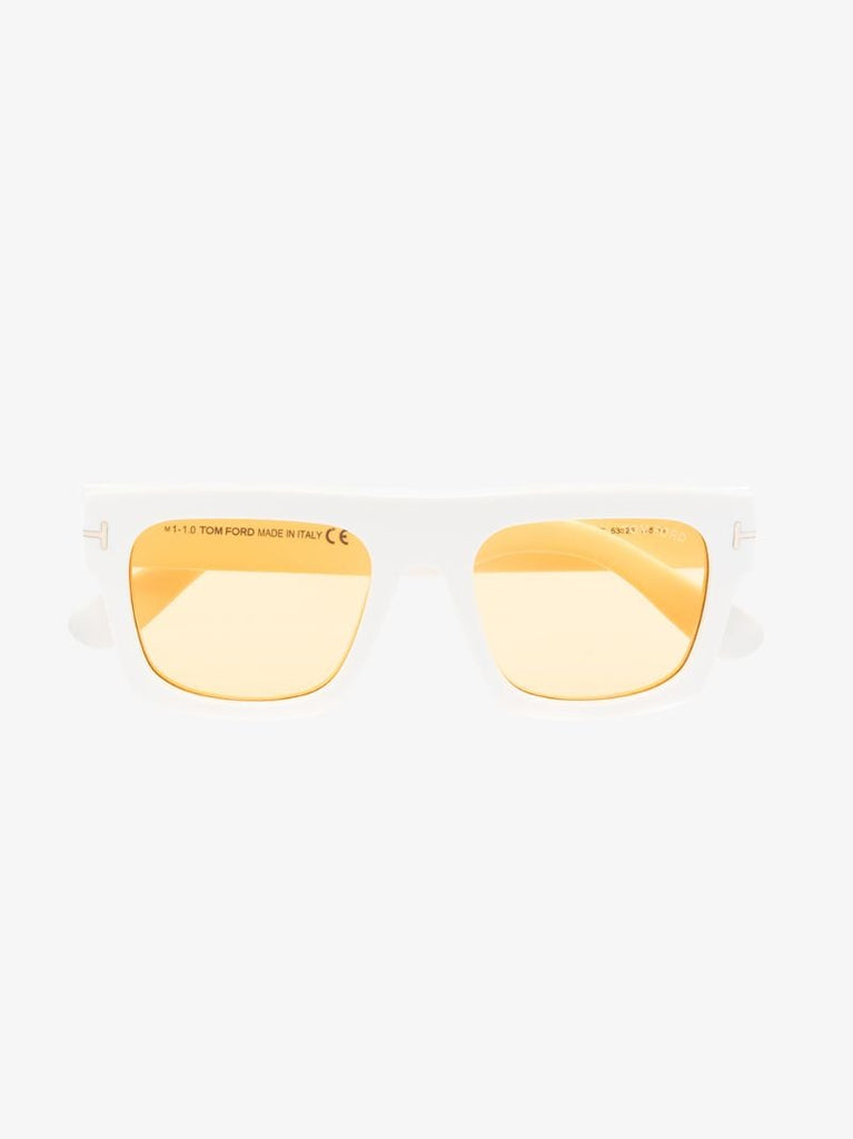 White Fausto Square Sunglasses