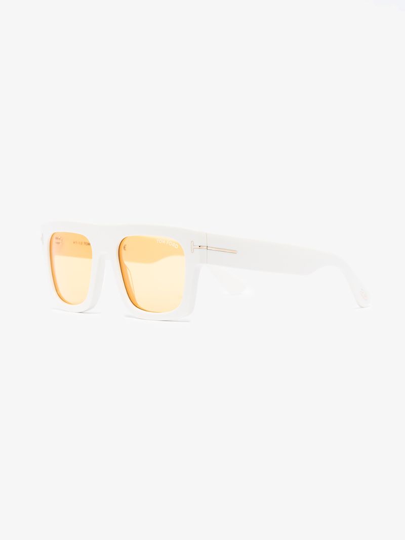 White Fausto Square Sunglasses