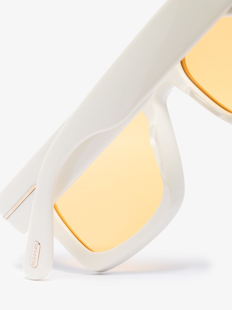 White Fausto Square Sunglasses
