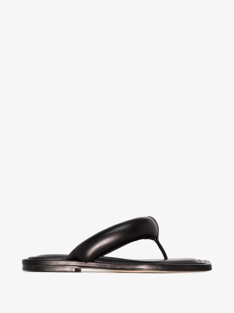 Black Nella Padded Leather Sandals