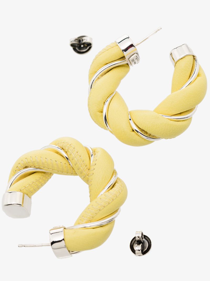 Yellow Twist Sterling Silver Earrings