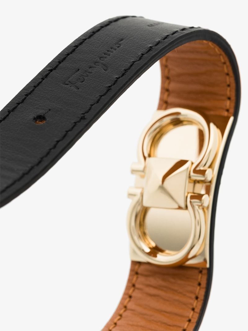 Brown Gancini Leather Cuff Bracelet