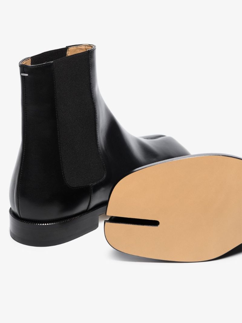 Black Tabi Leather Chelsea Boots