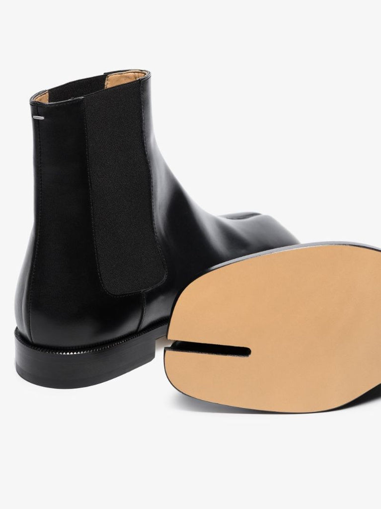 Black Tabi Leather Chelsea Boots