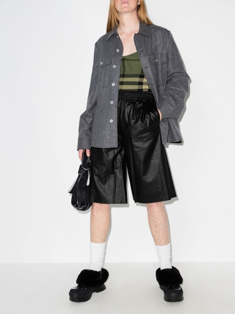 High Waist Faux Leather Shorts