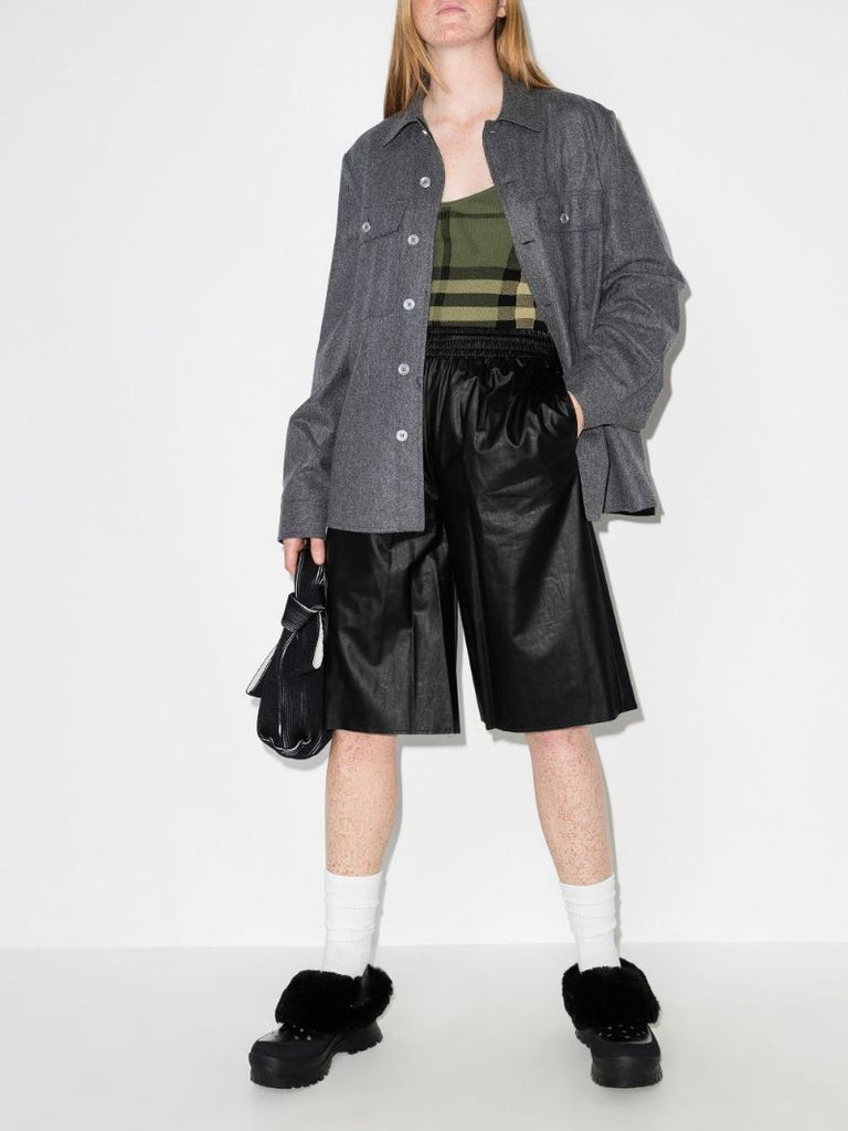 High Waist Faux Leather Shorts