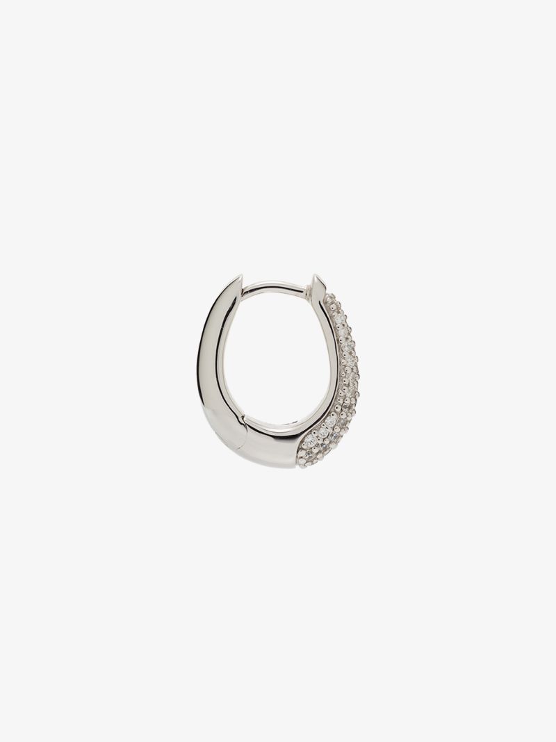Sterling Silver Liz Crystal Hoop Earrings