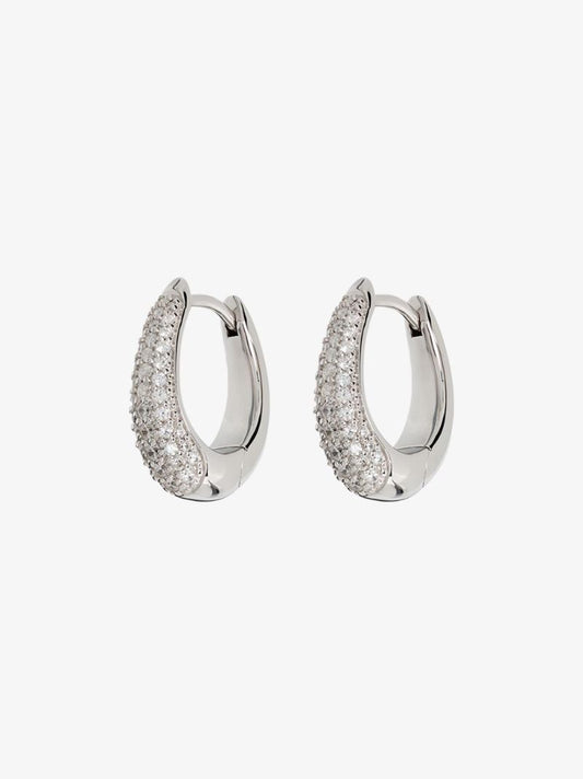 Sterling Silver Liz Crystal Hoop Earrings