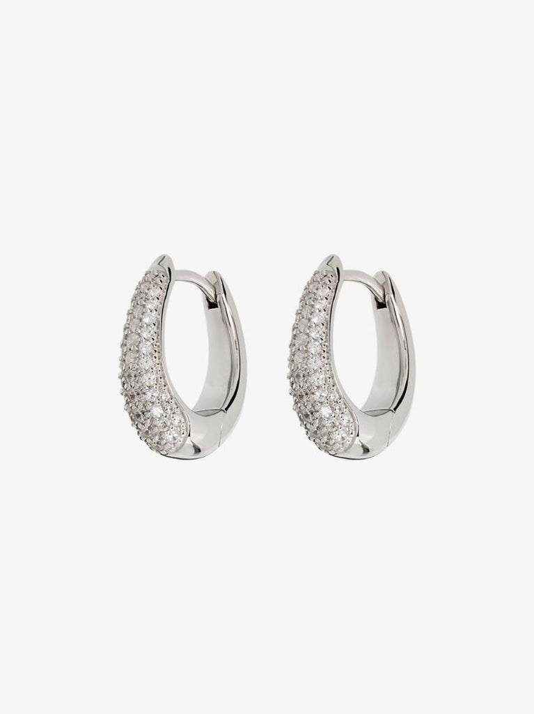 Sterling Silver Liz Crystal Hoop Earrings