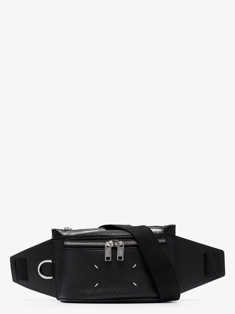 Black Four-stitches Small Leather Cross Body Bag