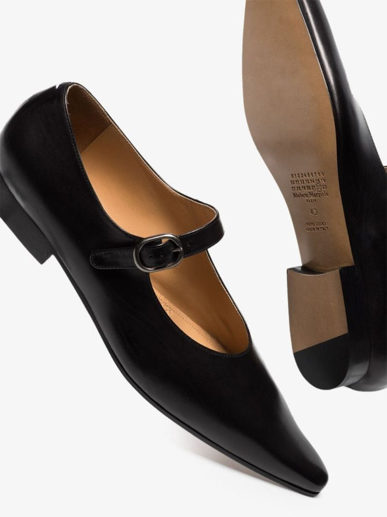 Black Hyperion Leather Mary Jane Shoes