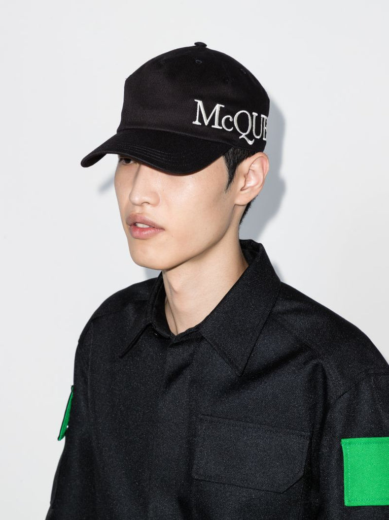 Black Oversized Logo Baseball Cap
