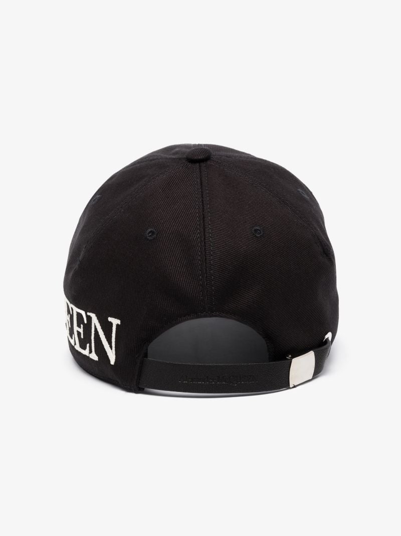 Black Oversized Logo Baseball Cap