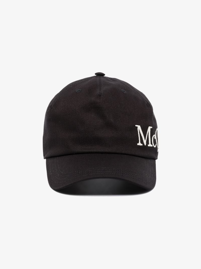 Black Oversized Logo Baseball Cap