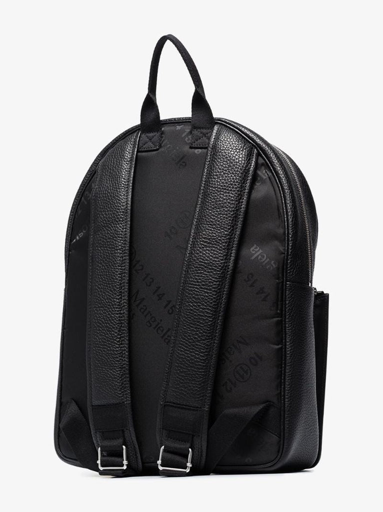 Black Four-stitch Leather Backpack