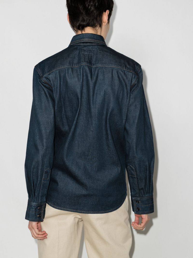 Zip-up Denim Shirt