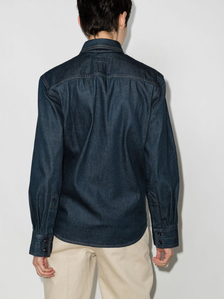 Zip-up Denim Shirt