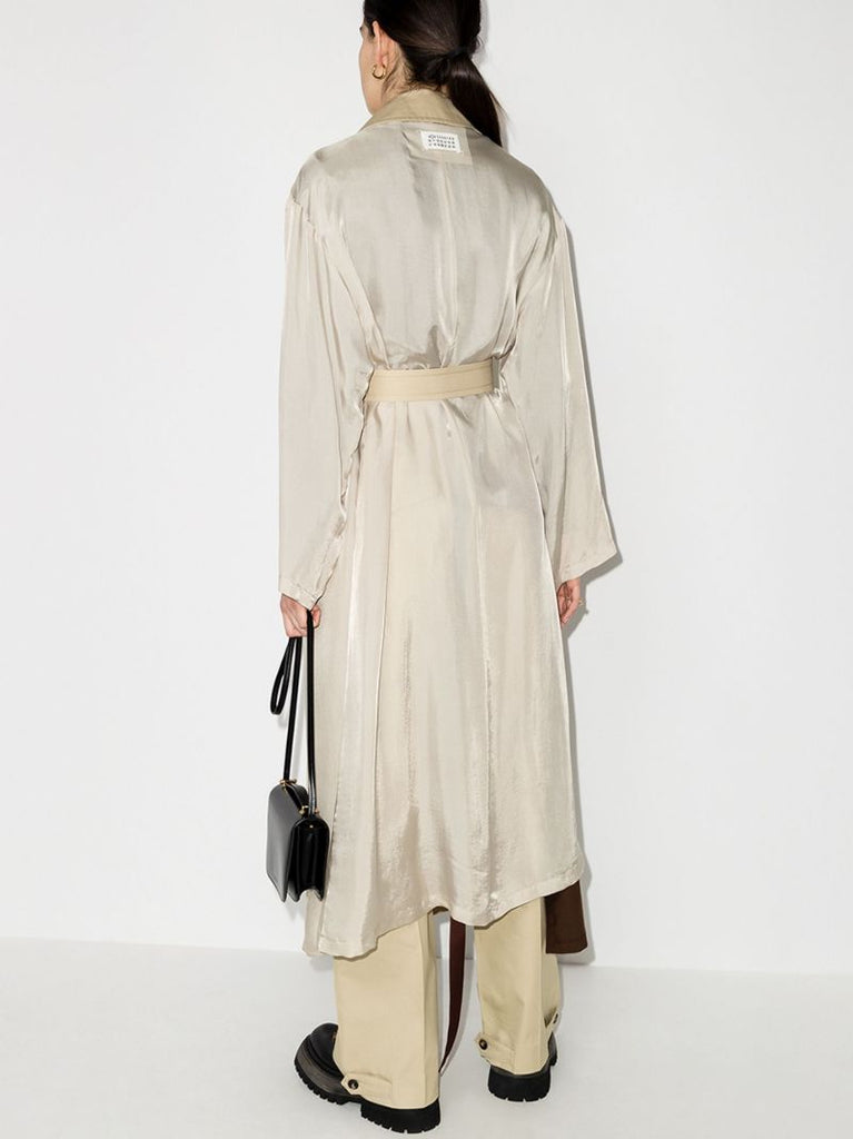 Contrast Panel Trench Coat