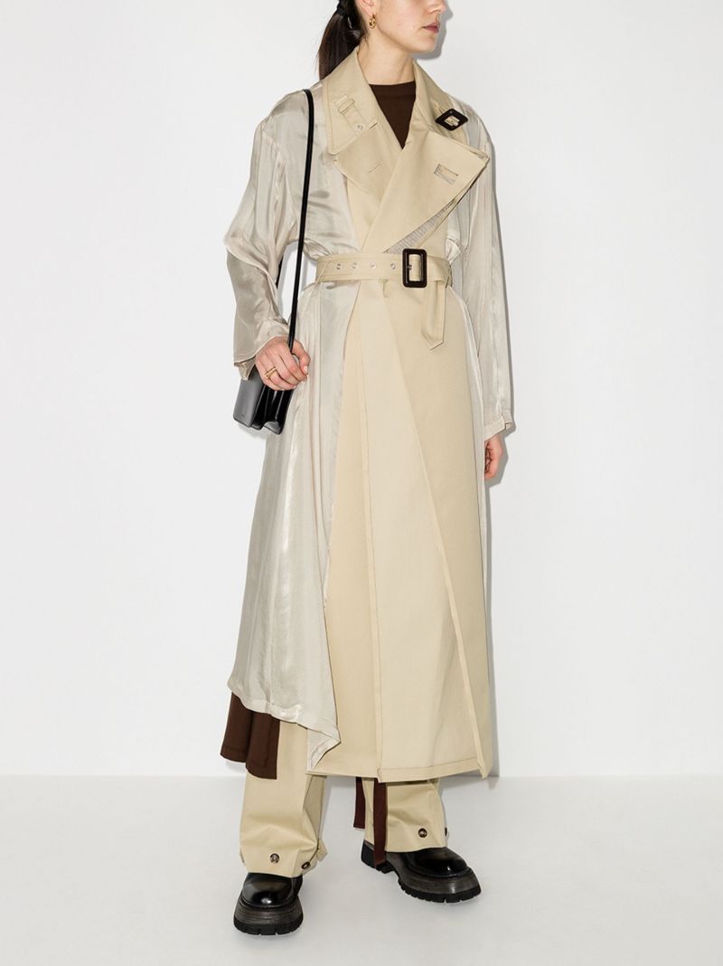 Contrast Panel Trench Coat
