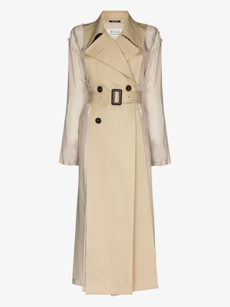 Contrast Panel Trench Coat