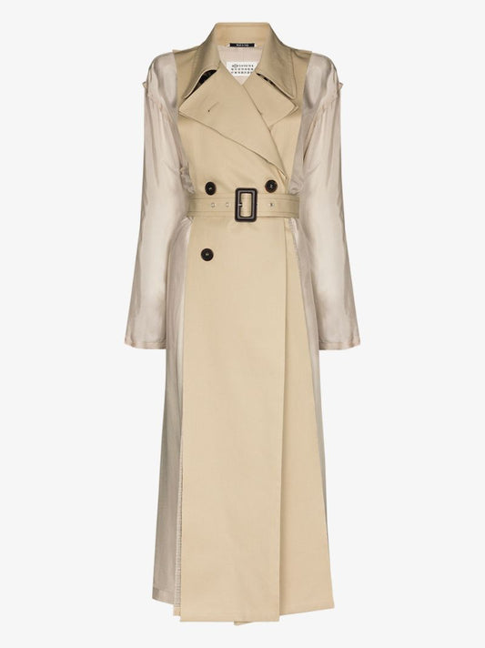 Contrast Panel Trench Coat